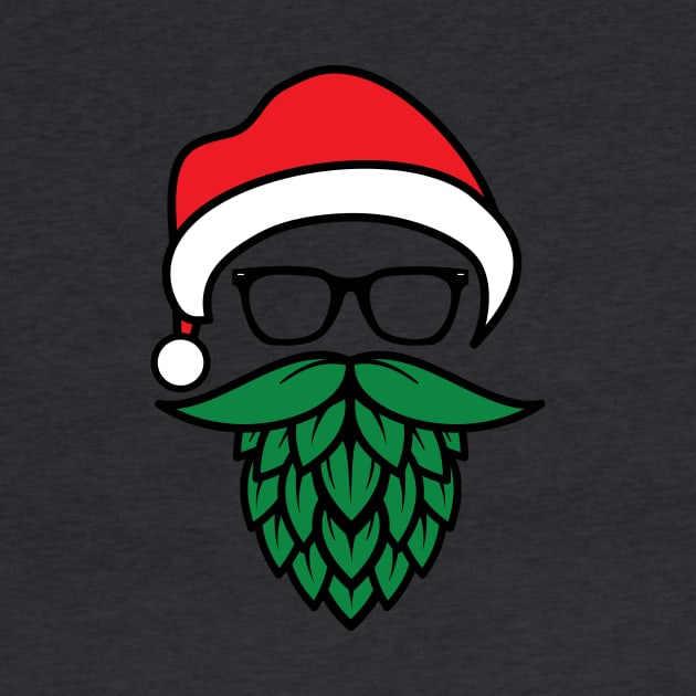 Hipster Santa Hops Beard, Beer Lover Christmas by cottoncanvas